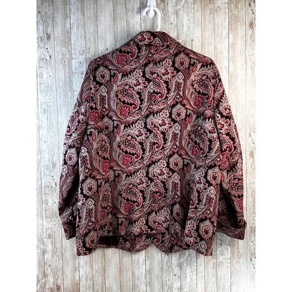 Stonebridge Signature Blazer Jacket Womens sz 1X Pink‎ Tan Brown Floral Paisley - Picture 2 of 6
